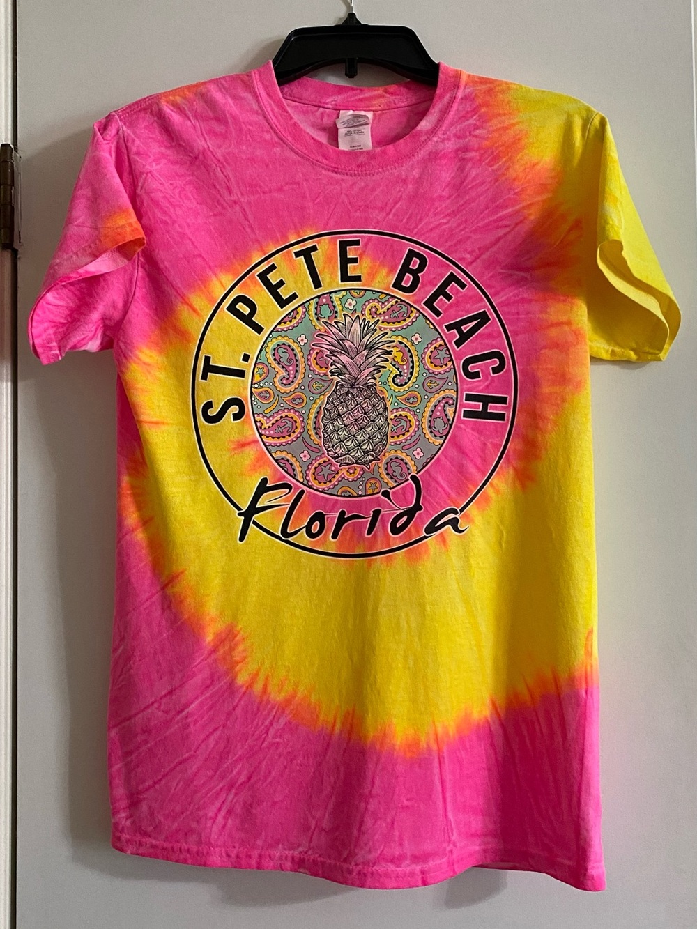 Gildan Kids St. Pete Beach Tie-Dye Tee - Pink & Yellow